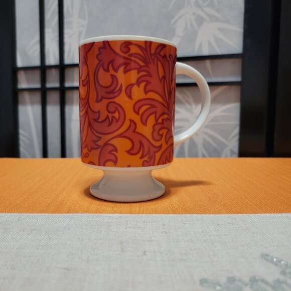 Set of 4 1960's MCM Holt Howard Leaves Pedestal Mugs Cups - Stackable! - Picture 2 of 4